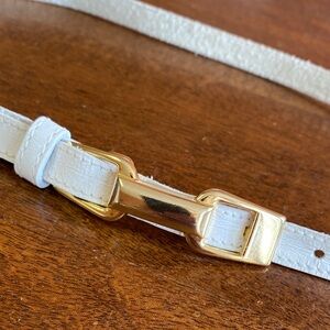 Vintage Thin Leather Gold Tone Belt